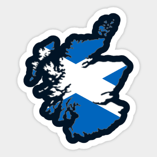 Scotland Rugby Fan Saltire Flag Map Sticker